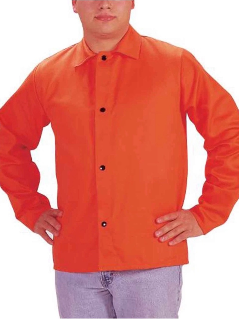 Men's Orange FR Jacket M- Lightweight Button-Front